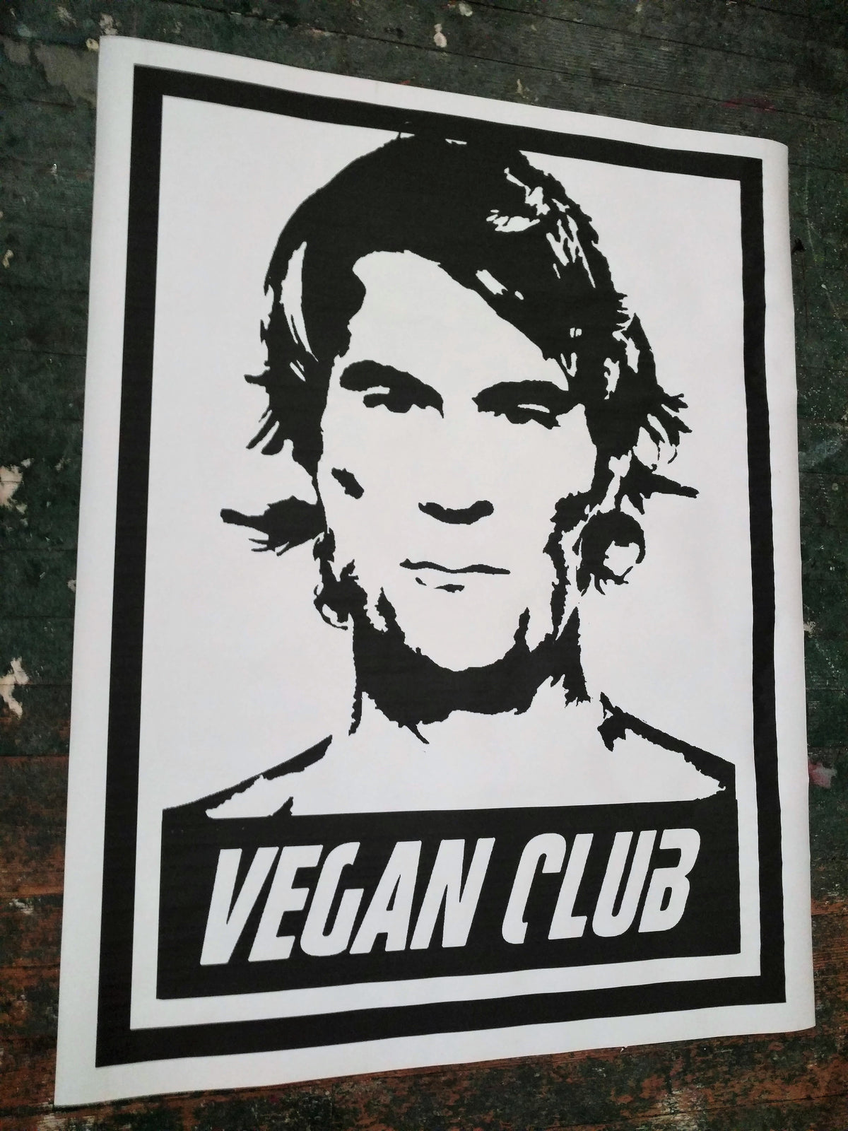 Limited Street Art NewsPrint Poster Vegan Club Warriors feat Rich Roll Signed L3f0u