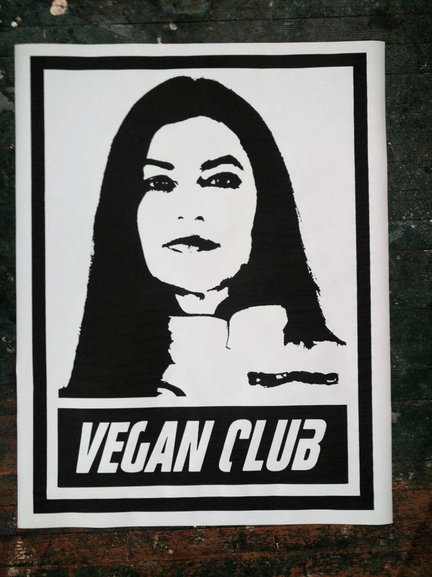 Limited Street Art NewsPrint Poster Vegan Club Warriors feat Leilani Munter Signed L3f0u
