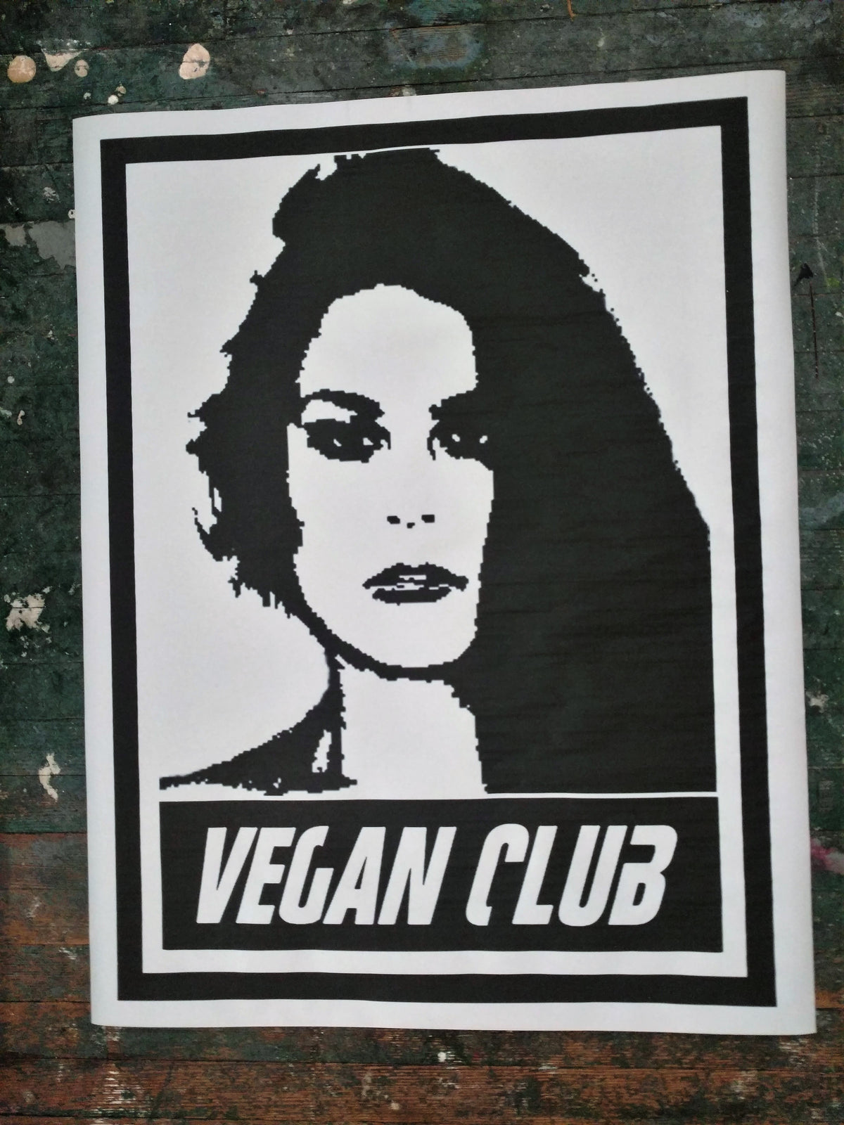Limited Street Art NewsPrint Poster Vegan Club Warriors feat Amy Davis Signed L3f0u