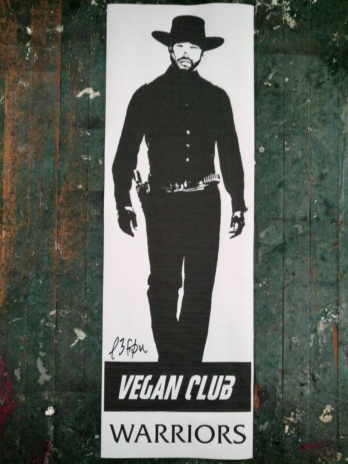 Limited Street Art NewsPrint Poster Vegan Club Warriors feat an activist like James Aspey, Shaun Monson, ... signed L3F0u - frame optional