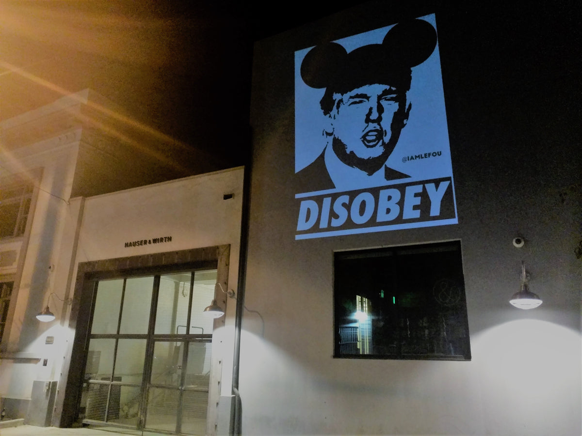 Live Mural Projection Indoor & Outdoor featuring Anti-Trump in LA