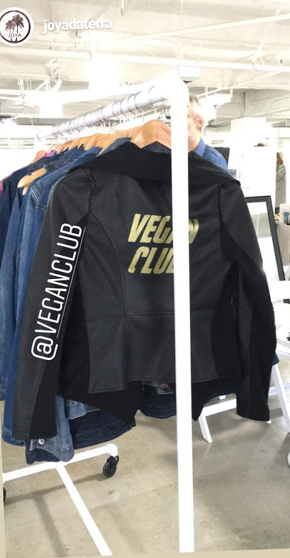 SOLD OUT - Haute Couture One of a Kind Up-cycled New Faux Leather Jacket with Vegan Club logo