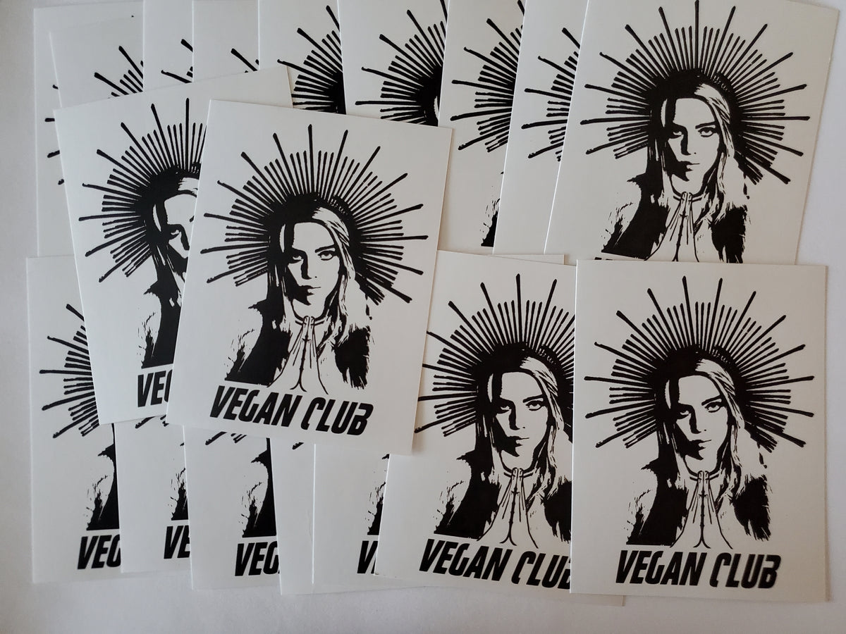 SOLD OUT - Vegan Club Halo Billie Eilish Stickers (set of 12)