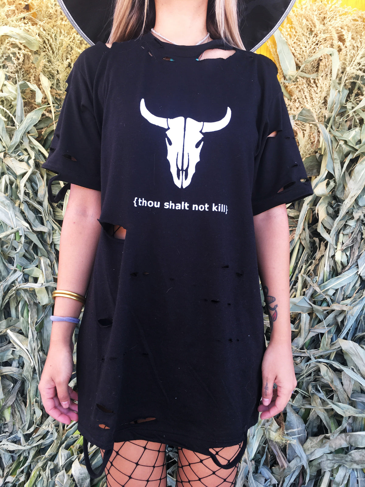 "Thou Shalt Not Kill" with Cow Skull T-shirt