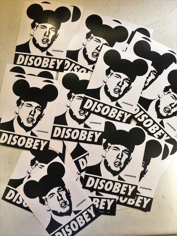 Disobey Trump Stickers - Set of 12