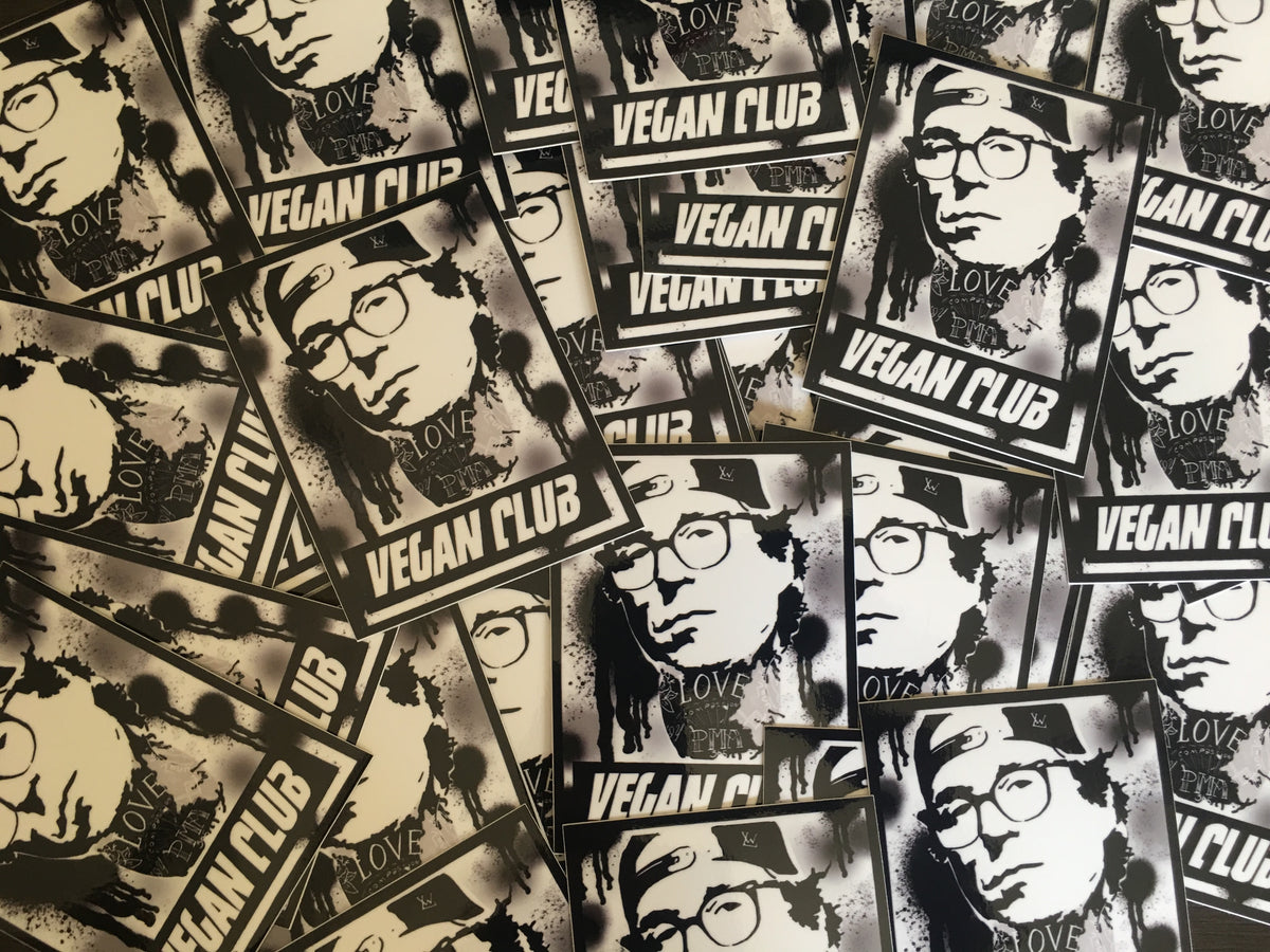 SOLD OUT - 12 Vegan Club Toby Morse of h20 Stickers - Collab with Anthony Proetta Jr