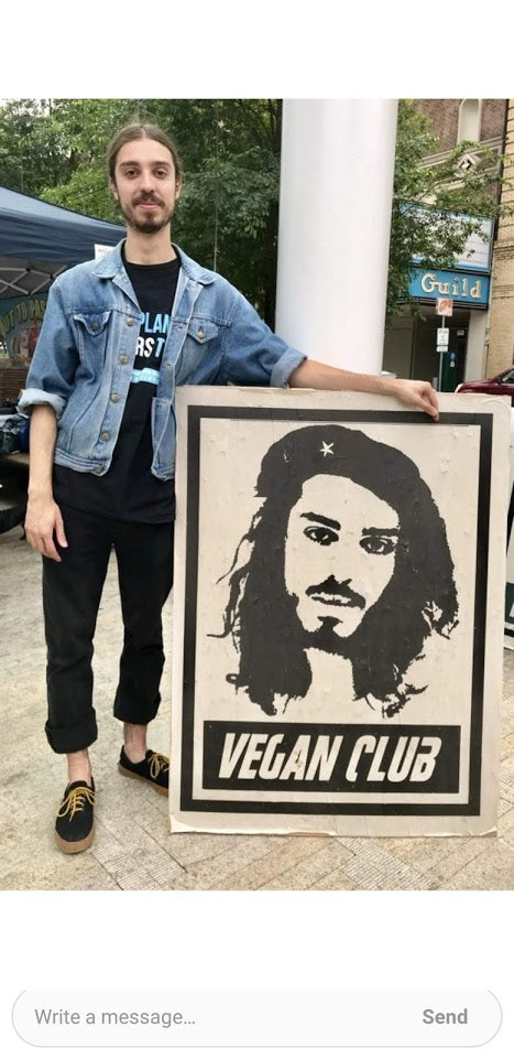 Limited Edition Street Art NewsPrint Poster Vegan Club feat Earthling Ed @earthlinged