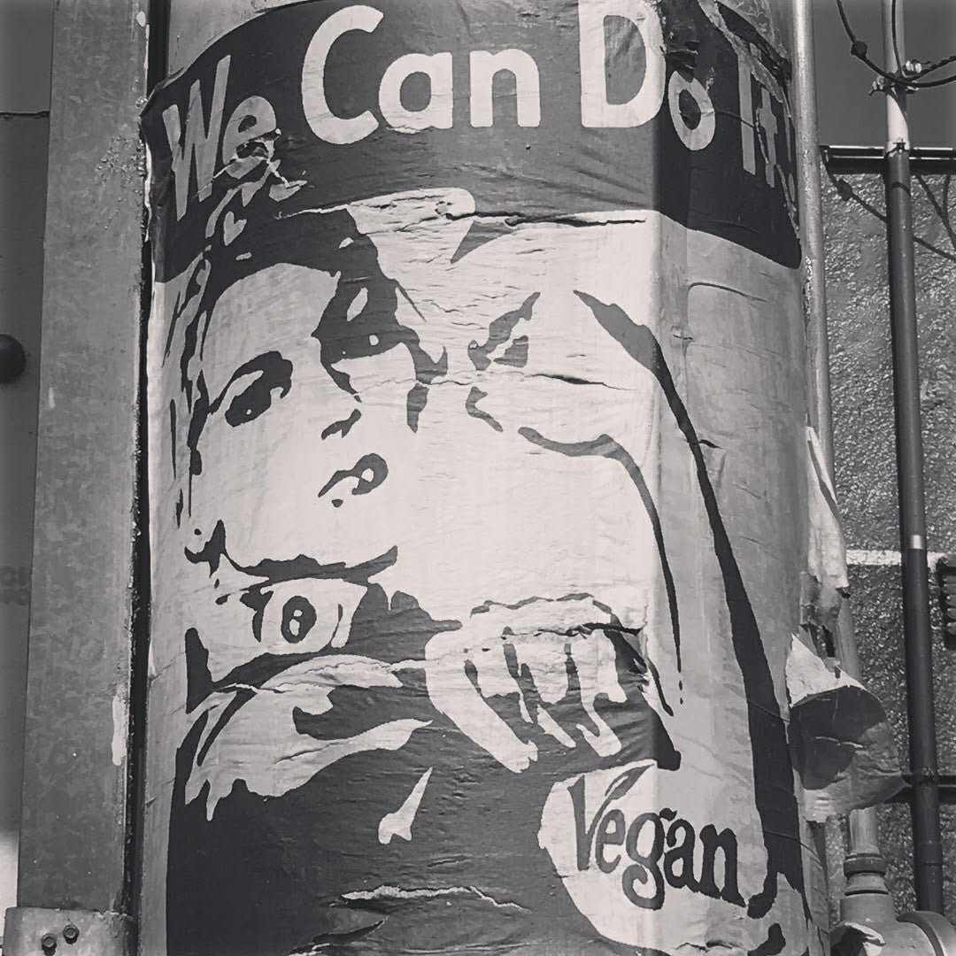 NewsPrint Poster "We Can Do It", Rosie the Riveter Going Vegan