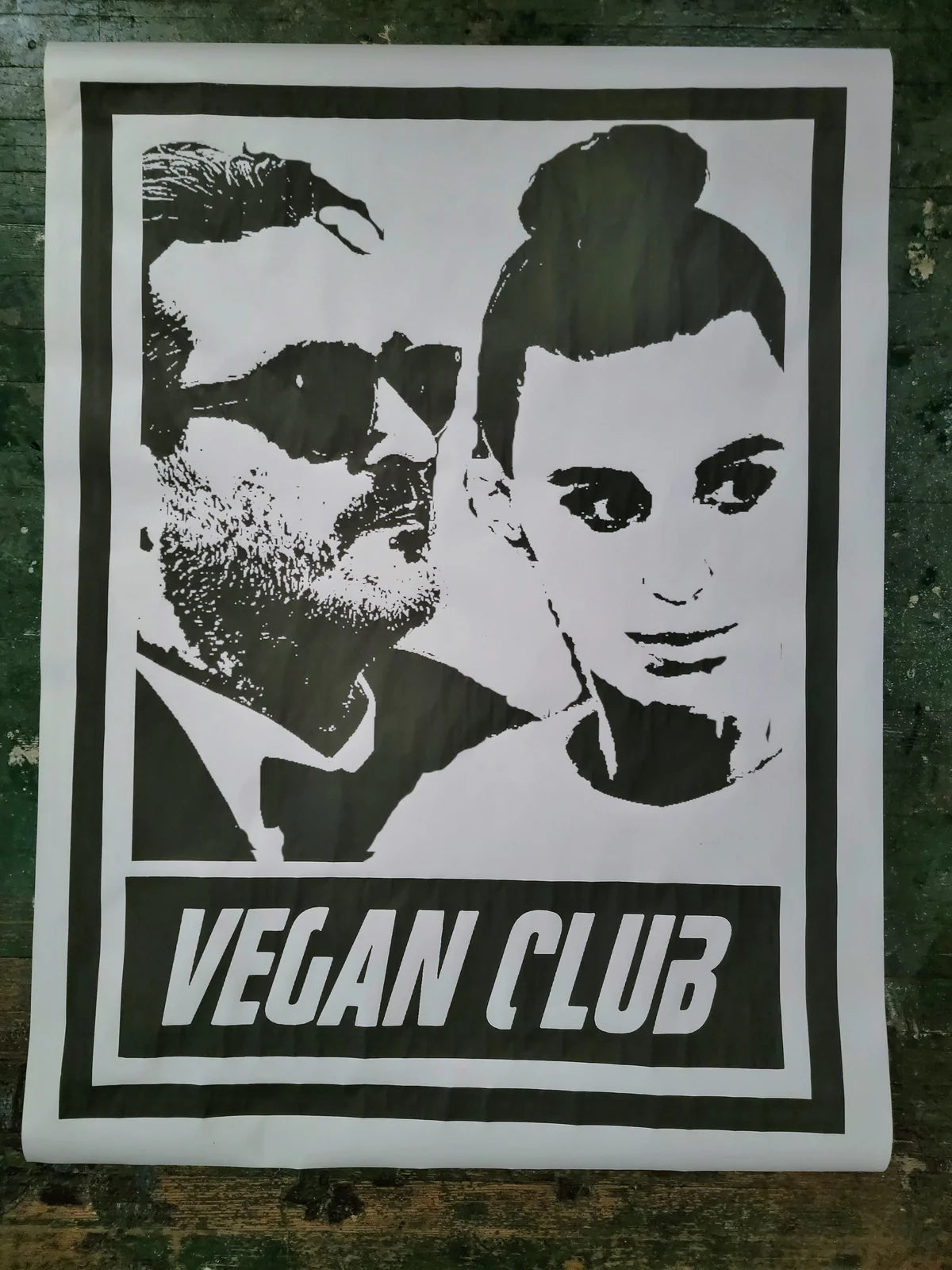 NewsPrint Poster Vegan Club Couple Joaquin Phoenix & Rooney Mara