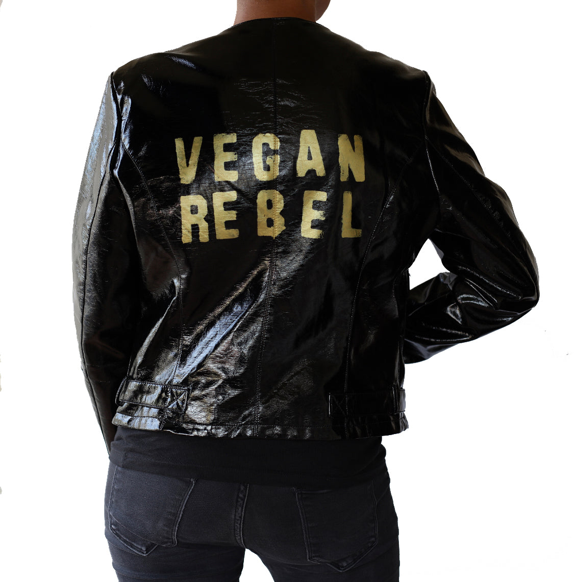 SOLD OUT - Vegan Rebel Shiny Faux Leather Jacket a la Thriller