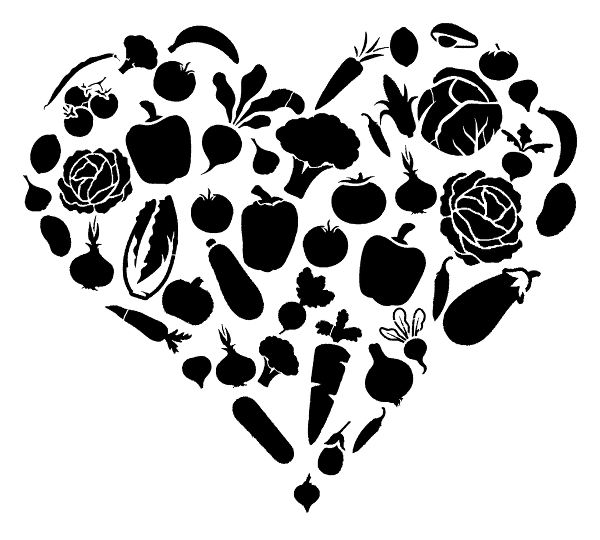 Heart with Veggies Signed Le Fou Ltd. Print