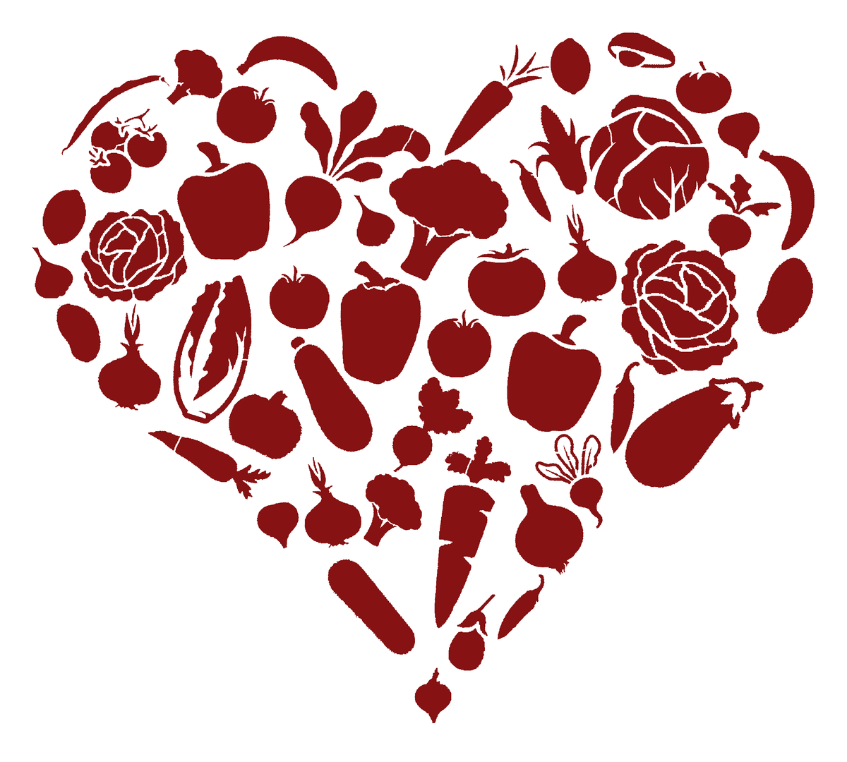 Heart with Veggies Signed Le Fou Ltd. Print