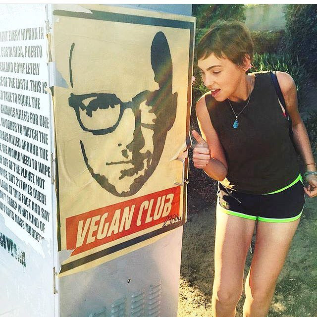 Street Art NewsPrint Poster Vegan Club Moby art by #void w L3f0u @moby @ineedsomemoore @endlesslyinflight @nicovvoovvooo