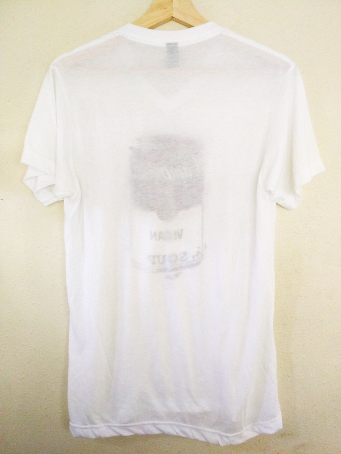 Handmade Organic Made in USA T-shirt by L3F0u "Vegan Soup" a la Warhol