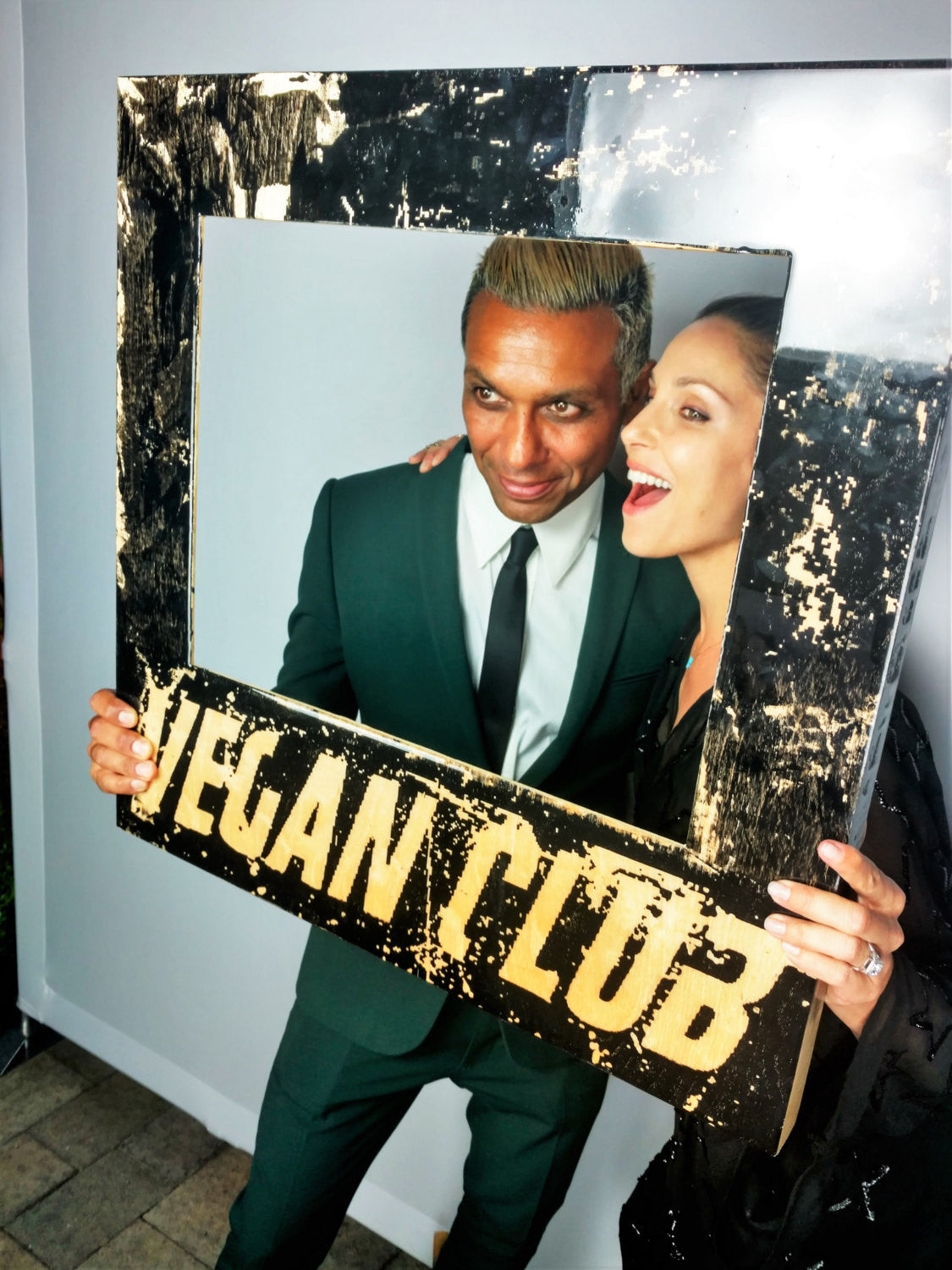 24x24 Custom Prop Artwork Frame "Vegan Club" on wood - tony & erin kanal @jvm