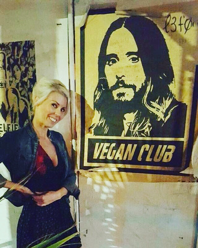 Street Art NewsPrint Poster Vegan Club featuring Jared Leto Signed L3f0u - models @julesrzine @natanewogsberg & pic by @chefitophoto