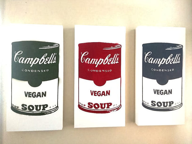 Campbell's Vegan Soup Set of 3 Originals Green Red and Blue 24x36