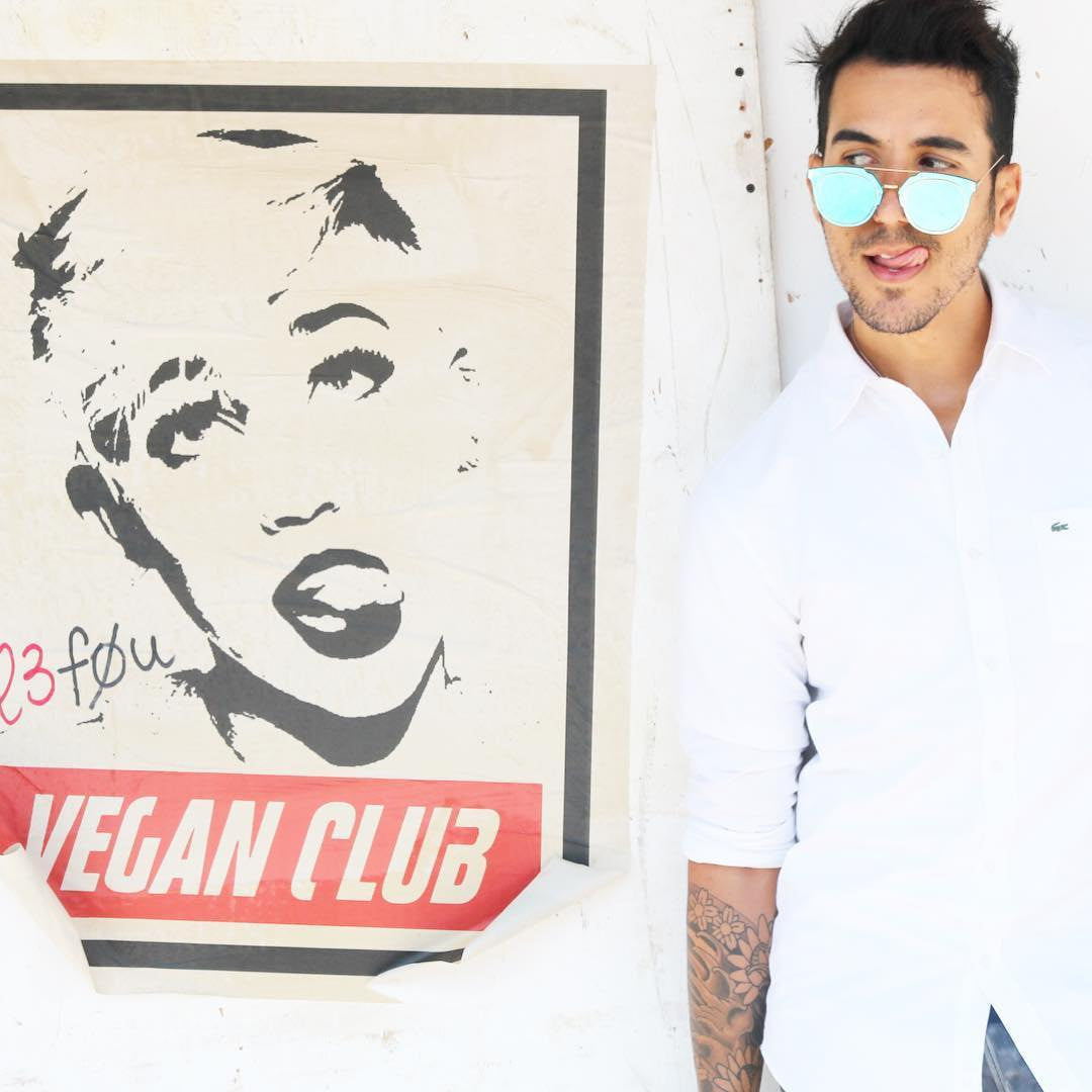 Street Art NewsPrint Poster Vegan Club featuring Miley Cyrus Signed L3f0u - models @ashleighhobbs @lrk_kung @carlosgogo
