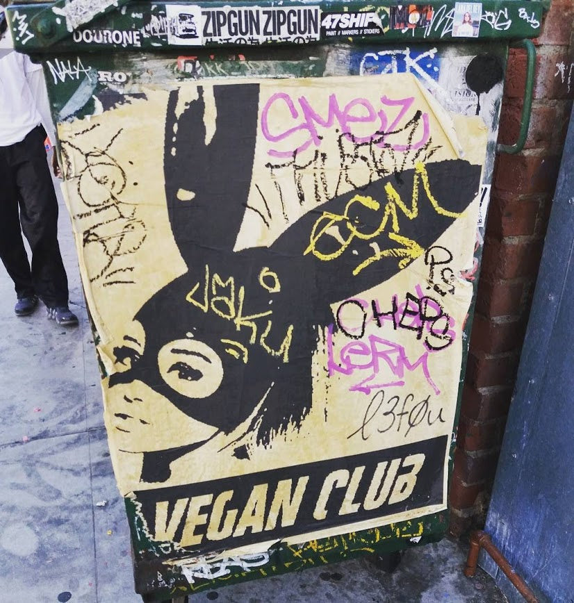 Street Art NewsPrint Poster Vegan Club featuring Ariana Grande Signed L3f0u