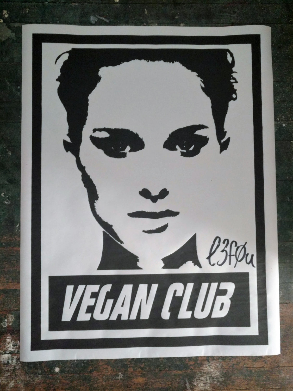 NewsPrint Poster Vegan Club Natalie Portman