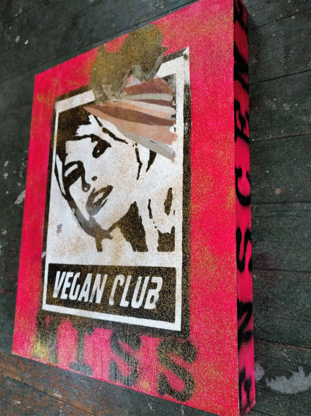 11x14 Original Artwork Collab w @missenscene "Vegan Club" feat Brigitte Bardot