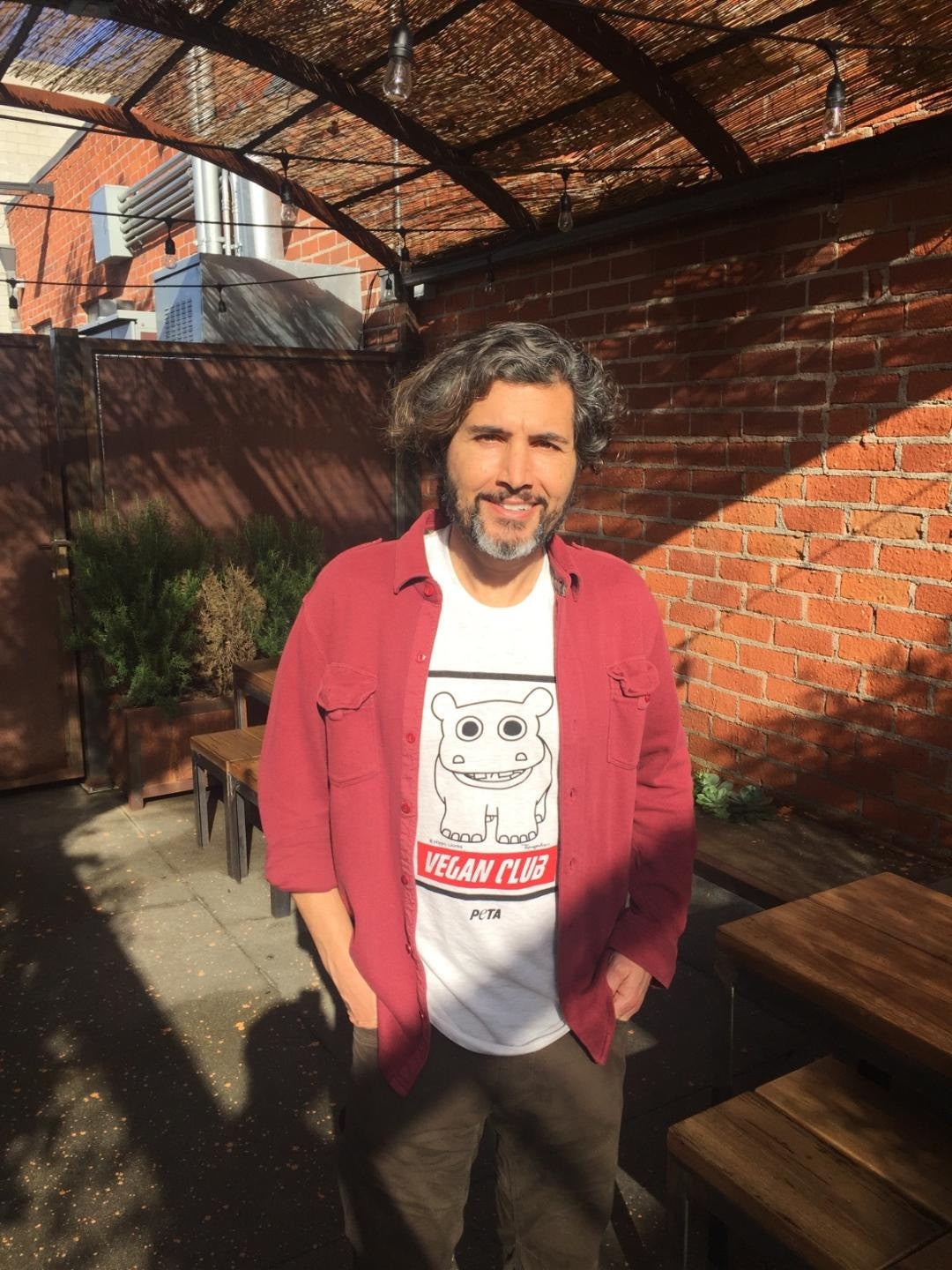 Organic Made in USA T-shirt "Vegan Club" featuring Hippo