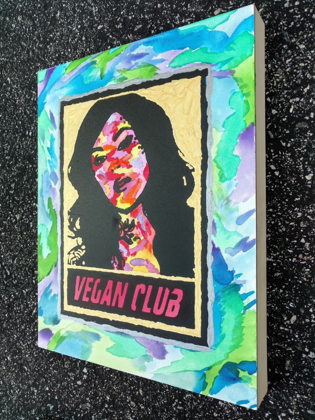 11x14 Original Artwork Collab w Jake @decisionsandreview "Vegan Club" feat Kat Von D