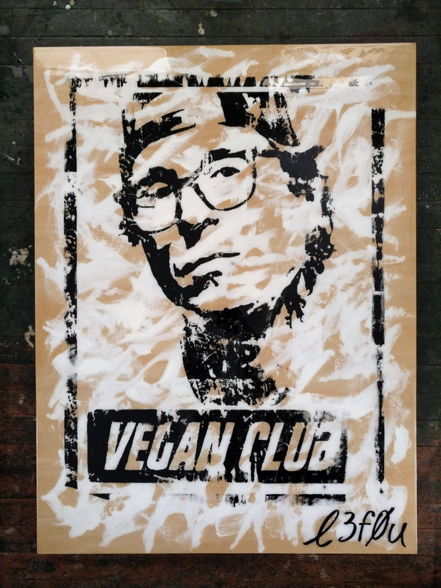 30x40 Original Artwork "Vegan Club" featuring your fav vegan celeb Toby Morse signed L3F0u (1 of X)