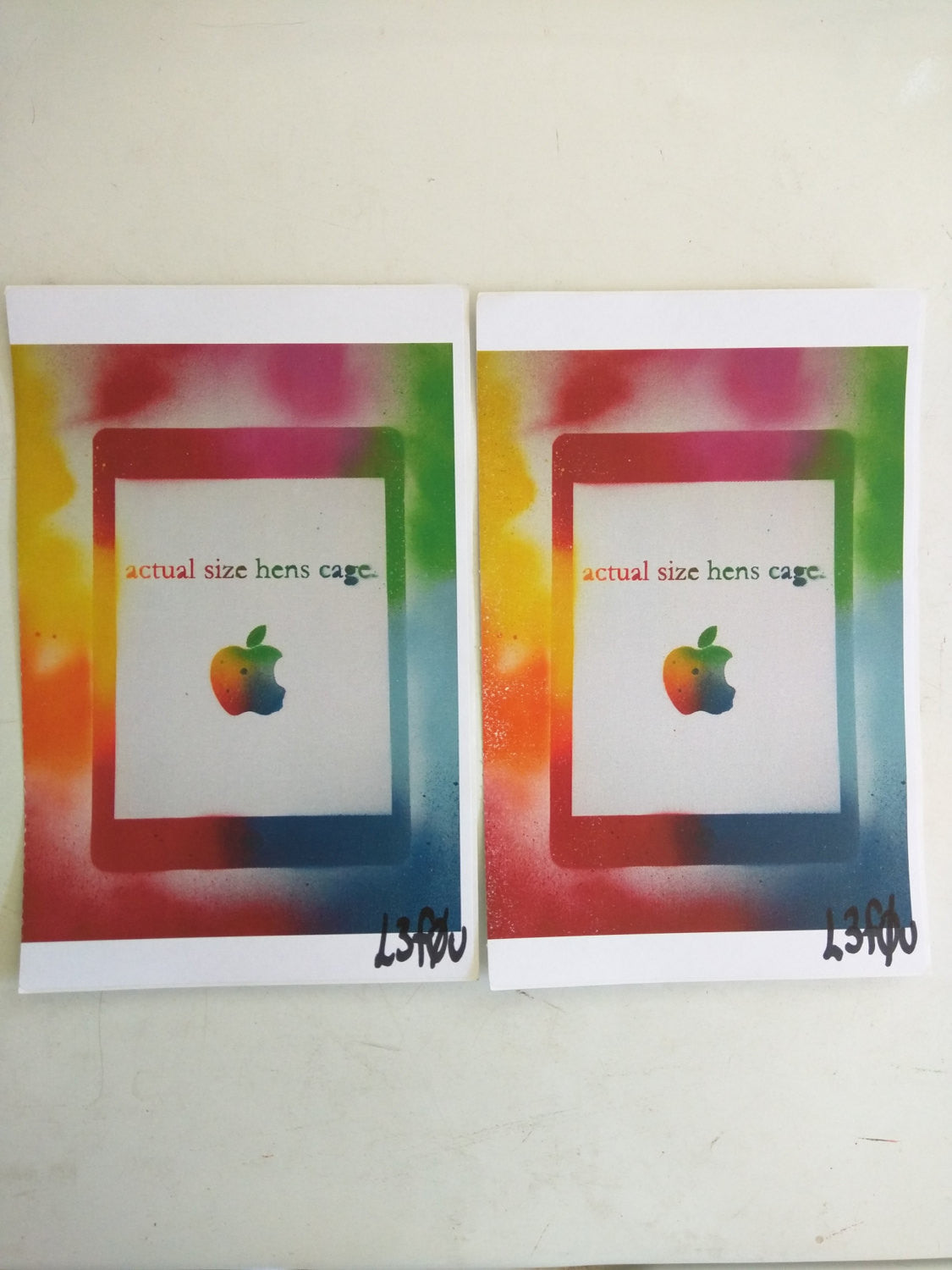 2 Vegan iPad Actual Size Hens Cage Stickers Autographed l3f0u 5.5" x 8.5"