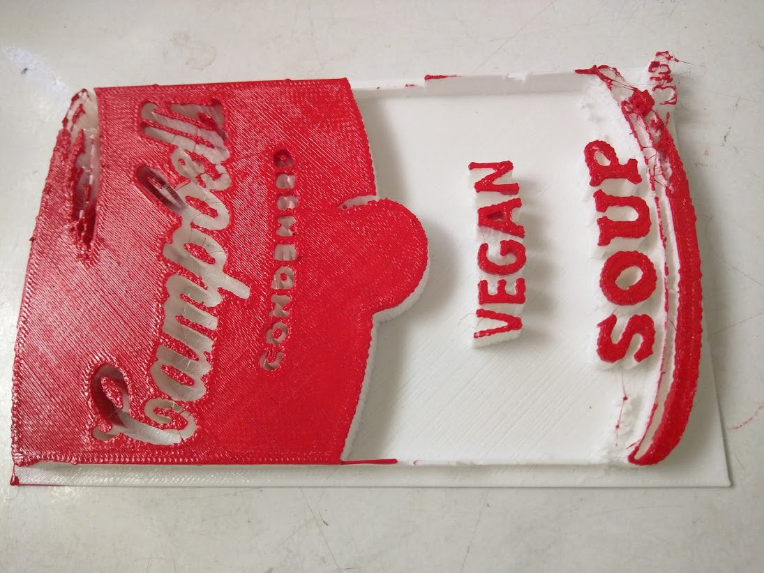 3D printed Campbell's Vegan Hand Painted Red & White Soup by L3f0u