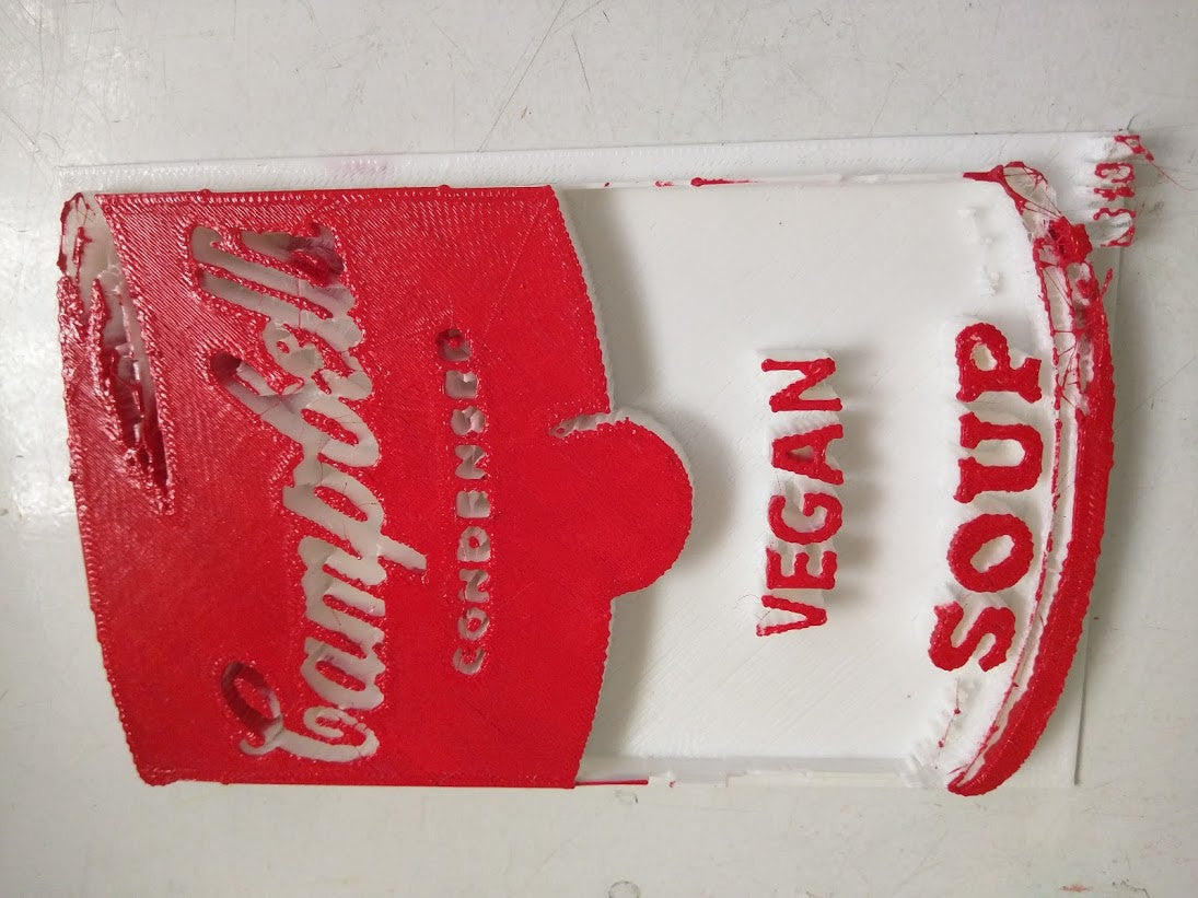 3D printed Campbell's Vegan Hand Painted Red & White Soup by L3f0u