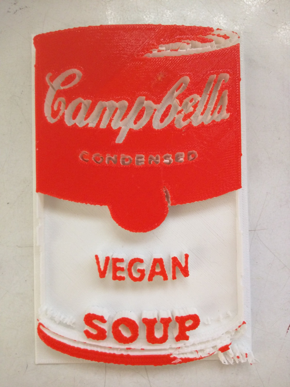 3D printed Campbell's Vegan Soup Red & White by L3f0u