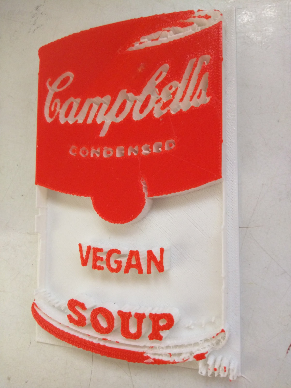 3D printed Campbell's Vegan Soup Red & White by L3f0u