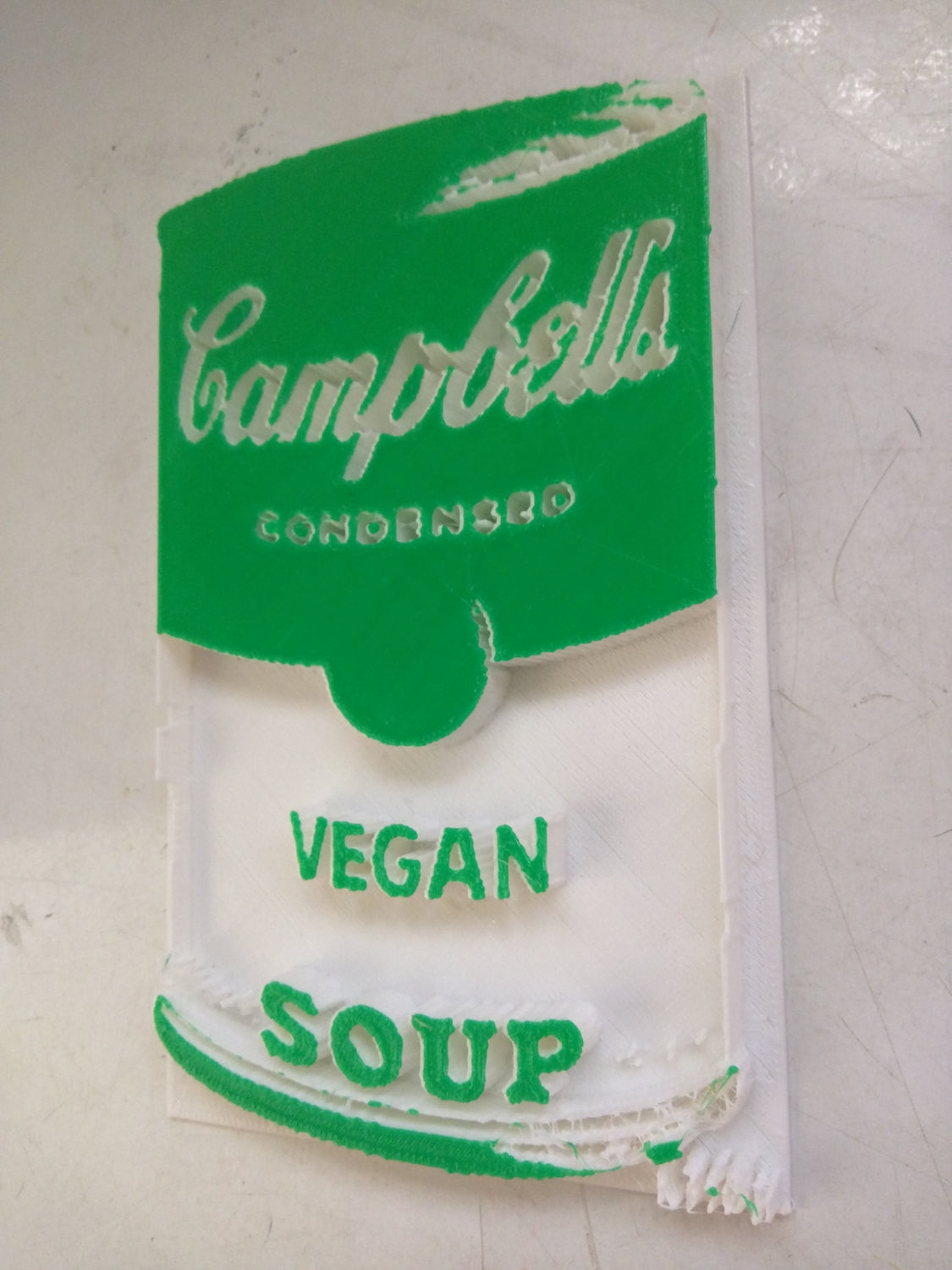3D printed Campbell's Vegan Soup Green & White by L3f0u