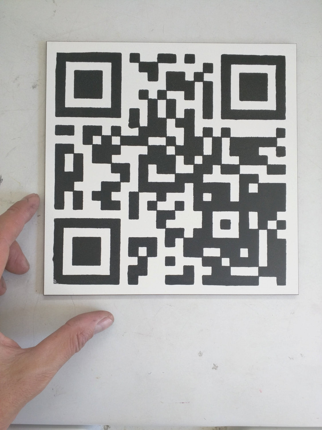 Limited Edition 1 of 150 Original Artwork QR Code of "Actual Size of Hen Cage" Signed on back L3f0u 8x8