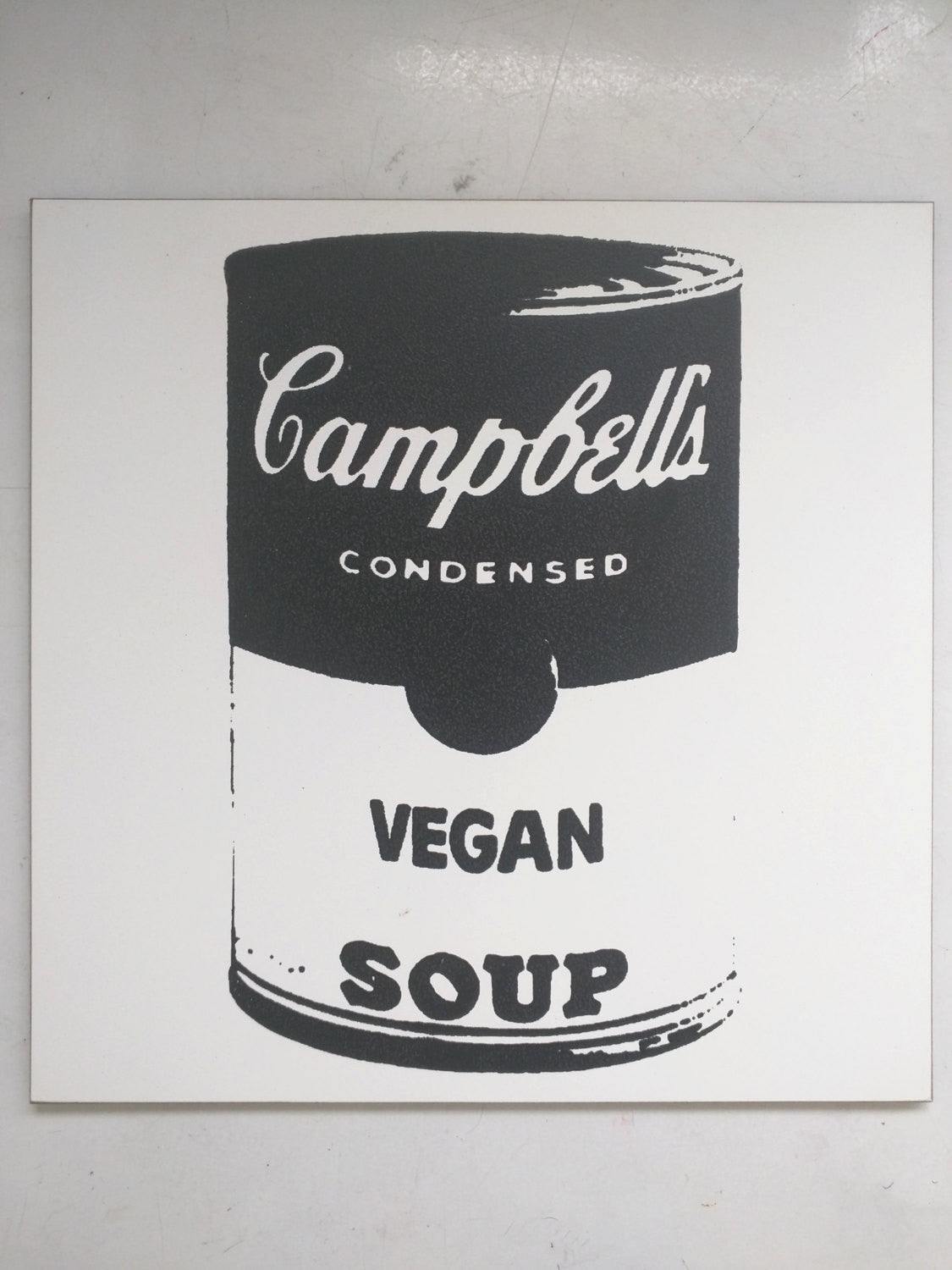 Limited Edition 1 of 150 Original Artwork "Vegan Soup" inspired by Andy Warhol Signed on back L3f0u 8x8