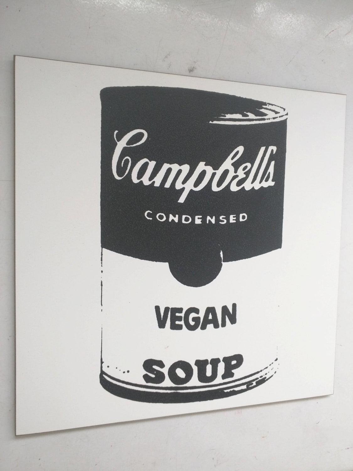 Limited Edition 1 of 150 Original Artwork "Vegan Soup" inspired by Andy Warhol Signed on back L3f0u 8x8