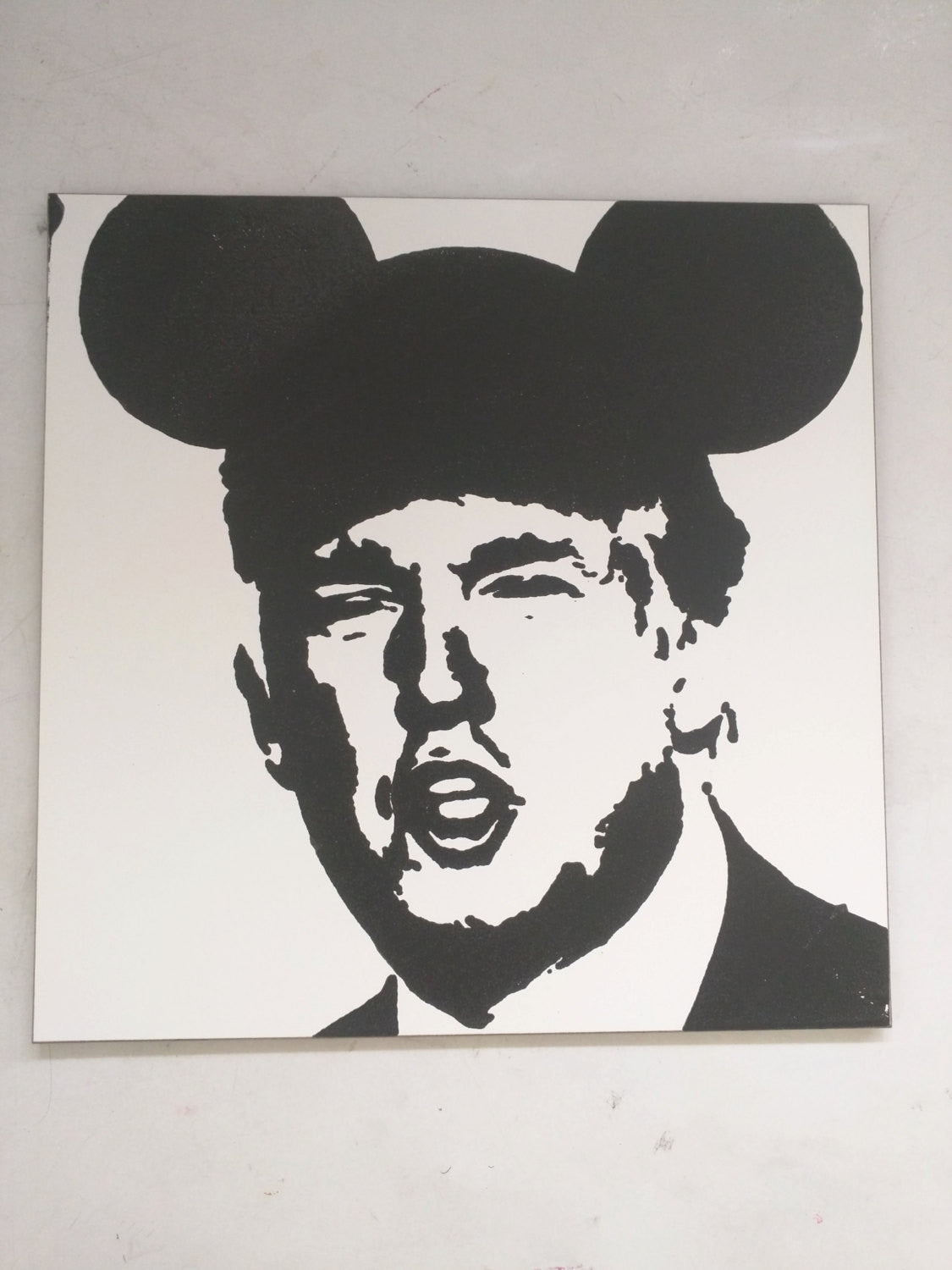Limited Edition 1 of 150 Original Artwork "Operation Mickey Mouse" featuring Donald Trump Signed on back L3f0u 8x10
