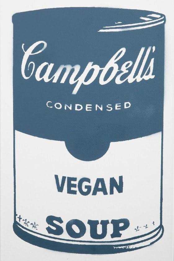 Campbell's Vegan Soup on canvas - Blue