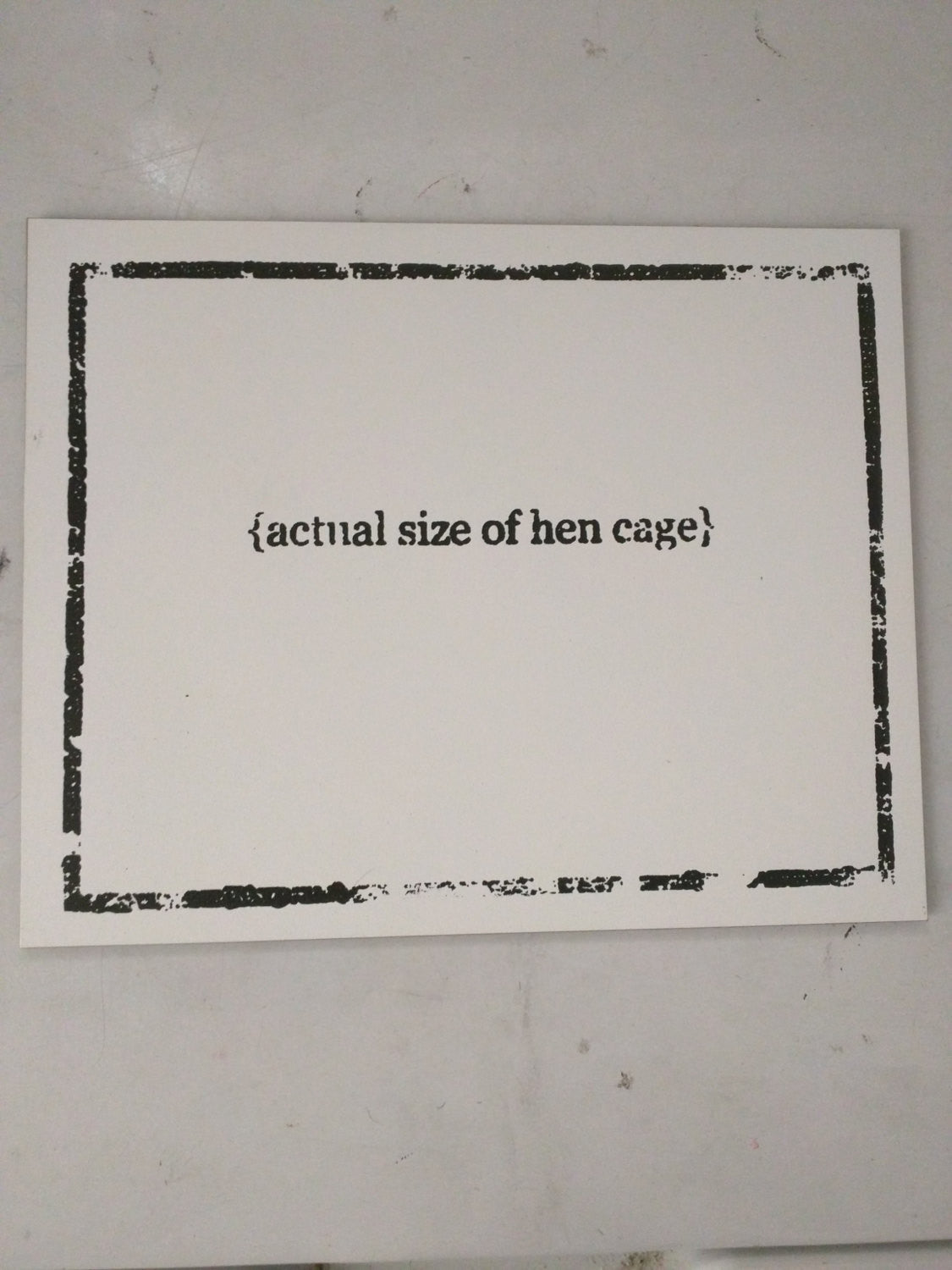 Limited Edition of 150 10x10on Gessobord of Artwork "Actual Size of Hen Cage" Signed L3f0u