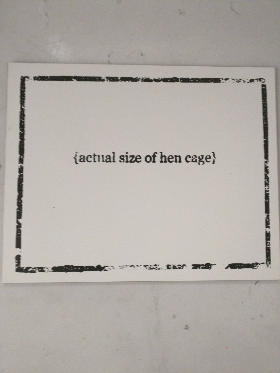 Limited Edition of 150 10x10on Gessobord of Artwork "Actual Size of Hen Cage" Signed L3f0u