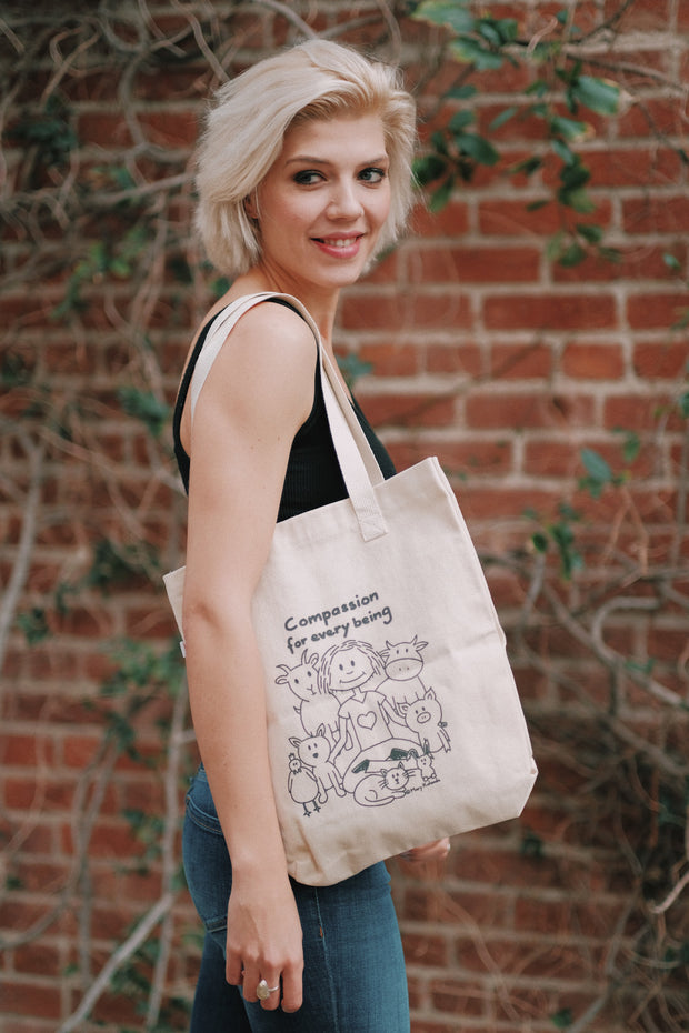 Tote Bag "Compassion for Every Being!" collab Vegan Club with Mary Kollende