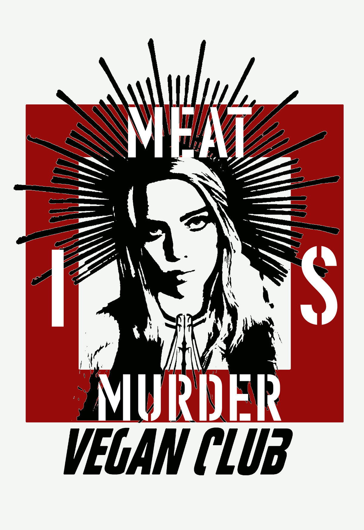 Print Halo Billie Eilish Vegan Club - Meat Is Murder