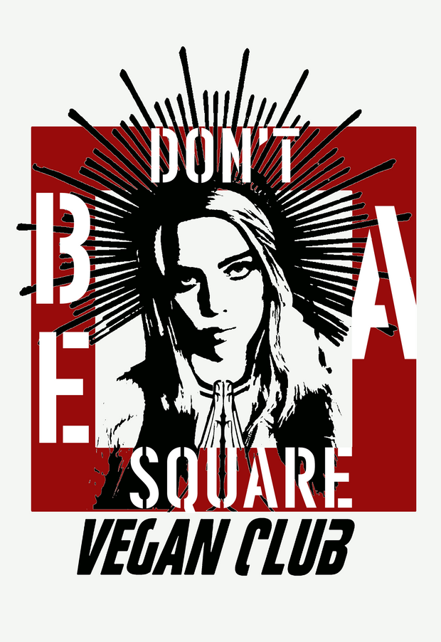 Newsprint Poster Halo Billie Eilish Vegan Club - Don't Be A Square