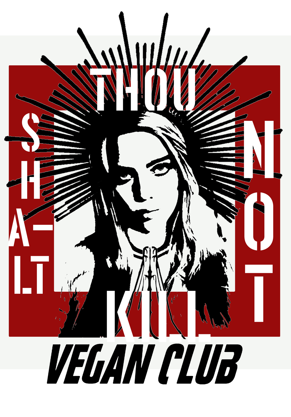 Print Halo Billie Eilish Vegan Club - Thou Shalt Not Kill