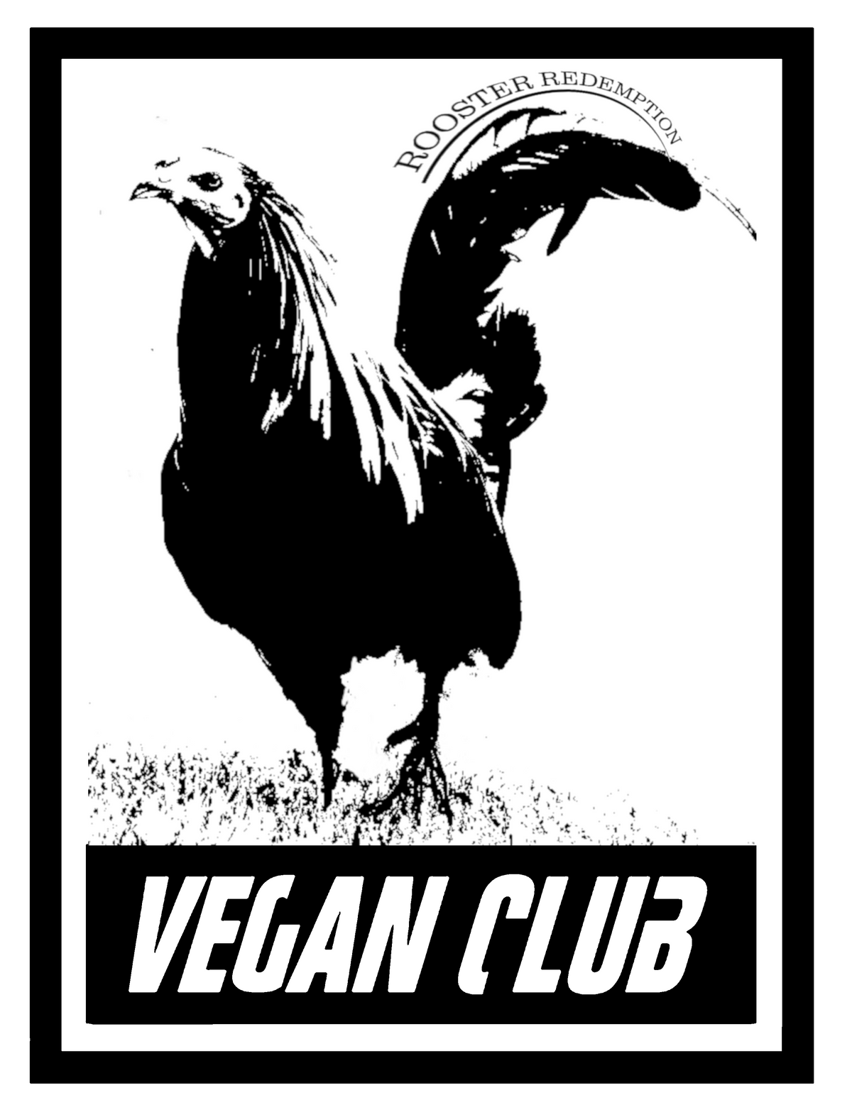 NewsPrint Poster Vegan Club collab with Rooster Redemption