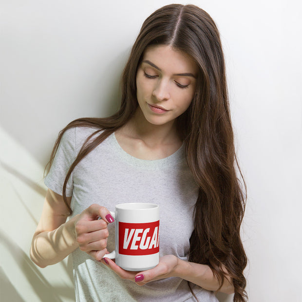 White glossy mug Vegan Club